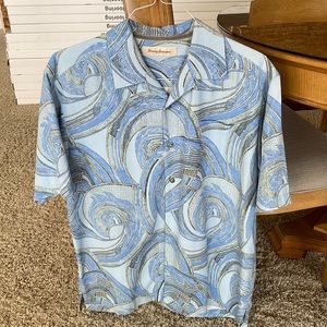 Tommy Bahama Blue Swirl Casual Button Down Shirt